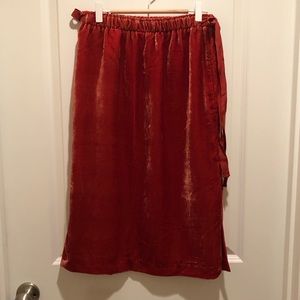 Velvet Skirt with Side Ties